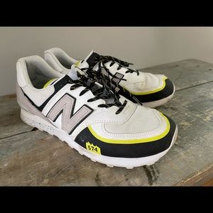 New Balance 574, 11.5 Neon Green and White Sneaker